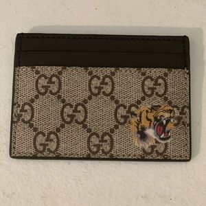 Gucci monogram tiger ophidia cardholder